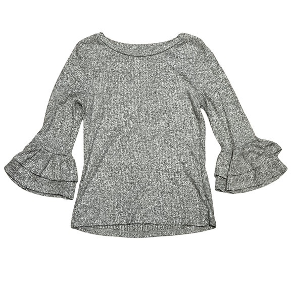 Heart Hips Gray Flared Sleeve textured fabric Poly Blend Top Women's Sz M Medium - Picture 1 of 5